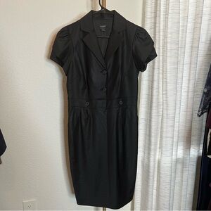 Club Monaco Classic Black Midi Wool blend Pockets Dress